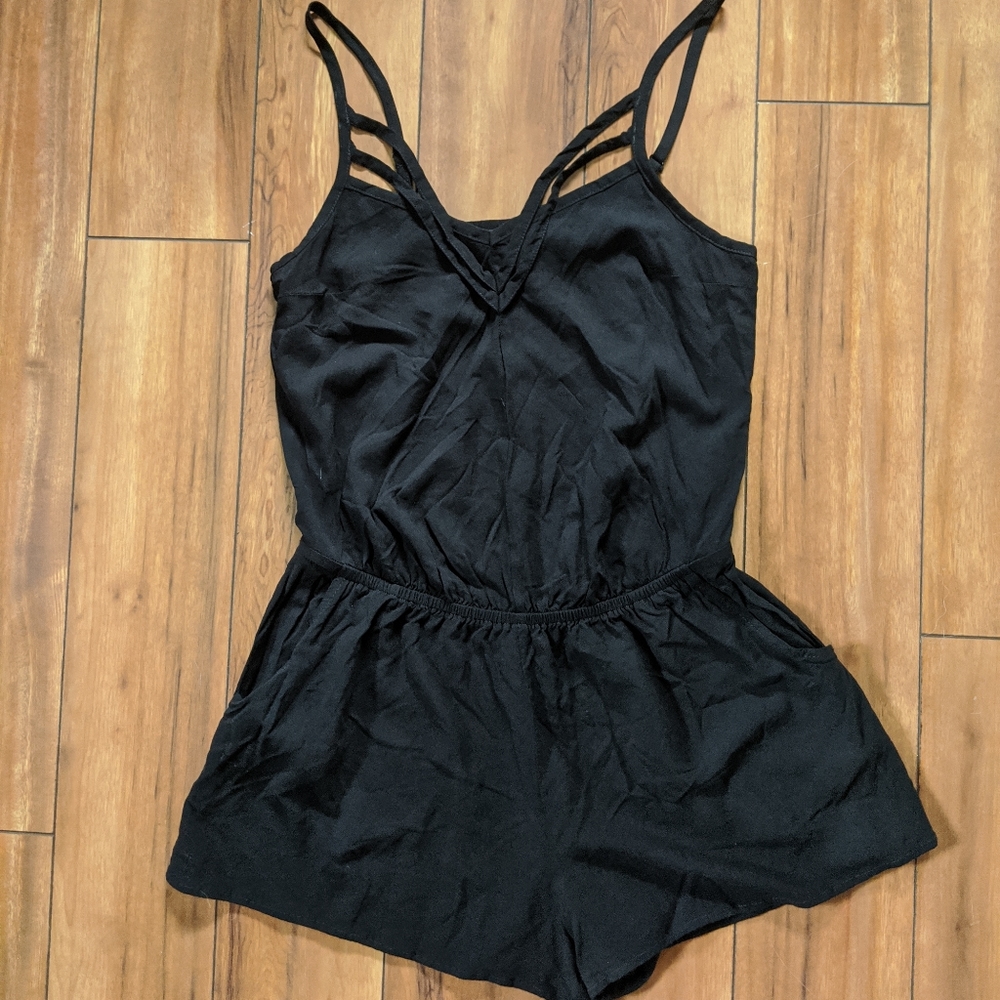 Express Black Adjustable Strap Romper Size XS